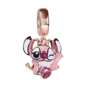 🎆LINX DISCONTINUED Disney Rose Gold Stitch Lilo & Stitch Dangle Bracelet Charm
